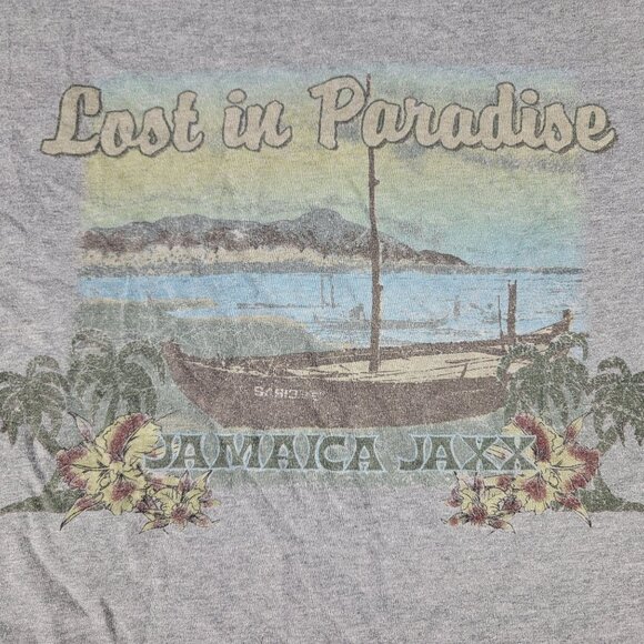 Jamaica Jaxx Lost In Paradise Mens Large Gray Graphic T Shirt Casual Outdoors - Picture 2 of 8